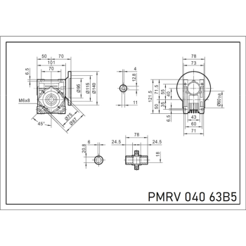 Reduktor PM 040 1/100 63 B5